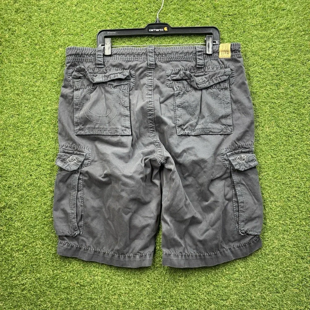 True Religion Cargo Shorts Mens 42 Isaac Overdye Drawstring Skater Grunge y2k